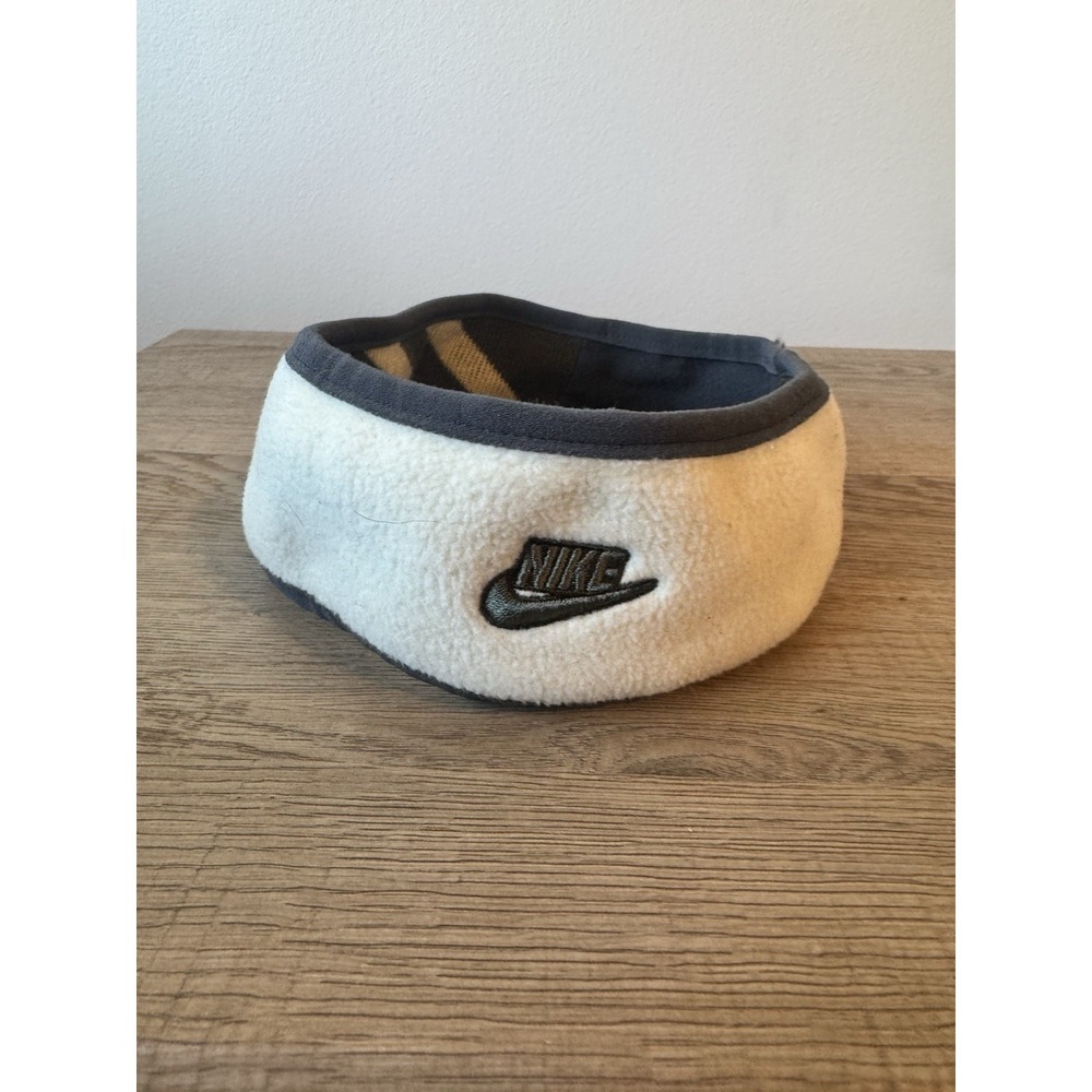 Nike Headband Womens Fleece Gray Black Running Outdoor Cold Weather Reversible